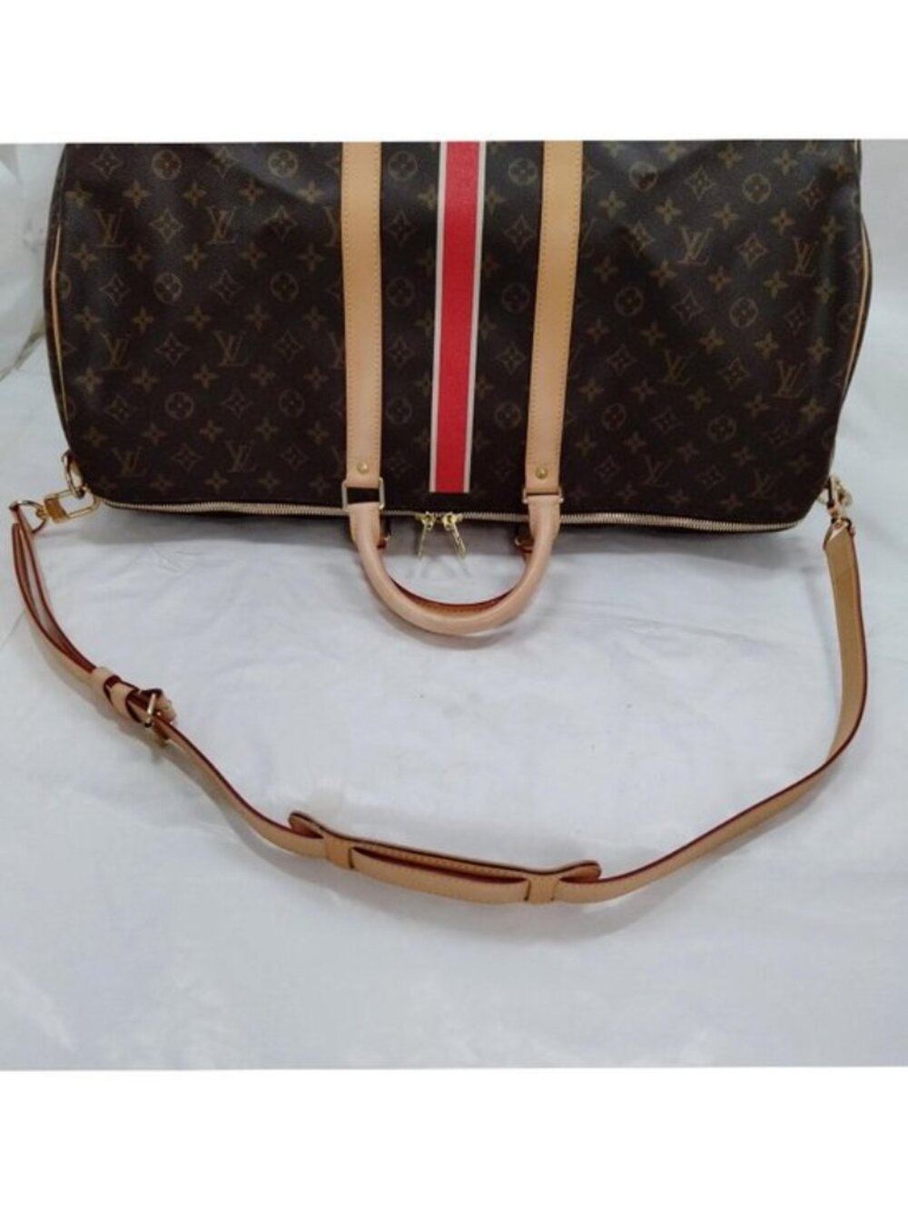 Authentic Louis Vuitton Keepall Bandouliere 55 Monogram Travel Duffle Bag Custom - Picture 6 of 16